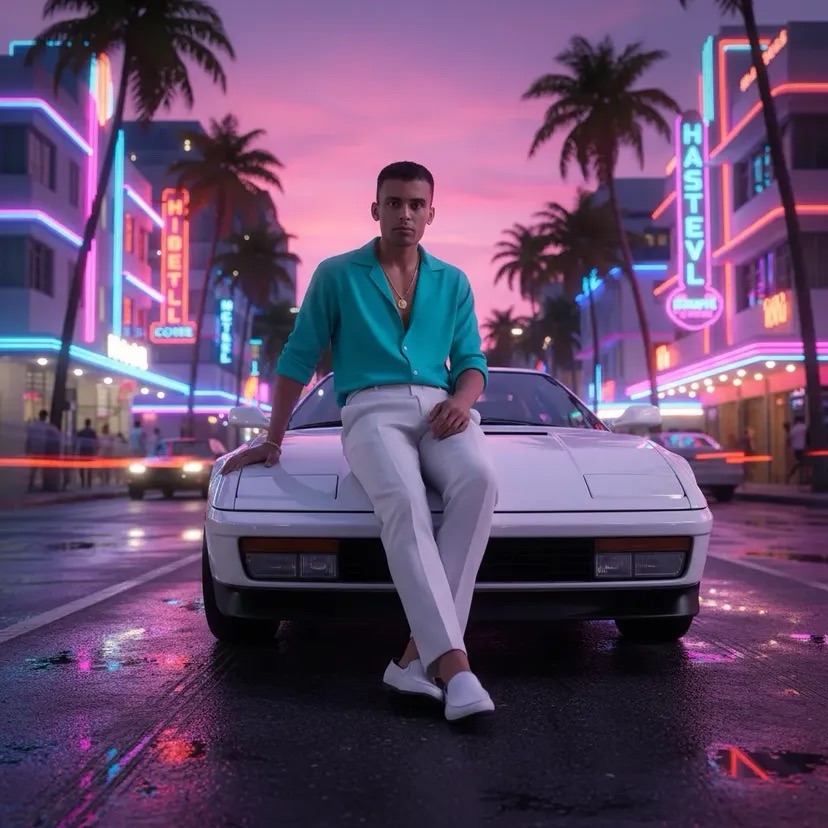 GTA Vice City AI Photo editing Prompts